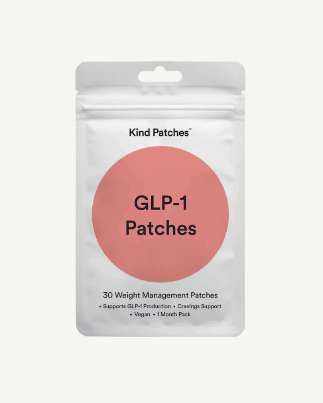 Package of Kind Patches GLP-1 Patches on a grey background